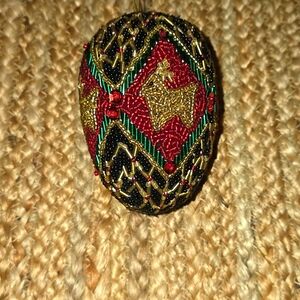 Handmade Beaded Decorative Egg Ornament Christmas Ornament